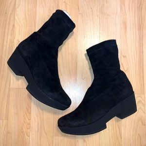 Robert Clergerie Suede Chelsea Sock Chunky Bootie